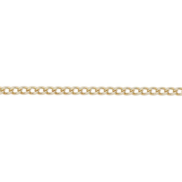 Chain 1pkg1 curb, 2mm, gold-finished steel 50 foot unfinished image number 0