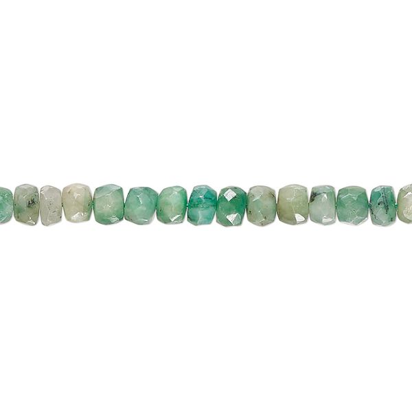 Emerald / beryl 1pkg1, hand-cut faceted rondelle bead 14 inch 4x2mm-5x4mm image number 0