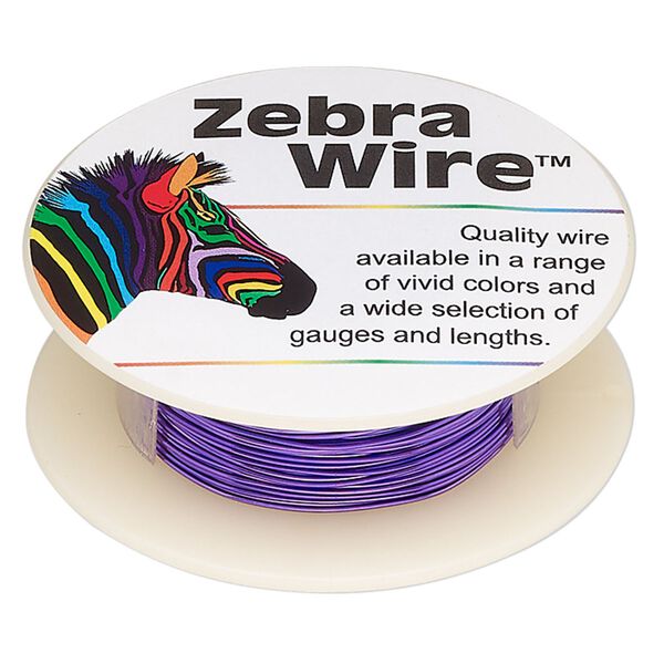 Wire, Zebra Wire™, color-coated copper, violet, 24 gauge. Sold per 20-yard spool. image number 0