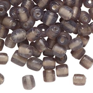 Bead, lampworked glass, translucent blue-grey, 6mm drum. Sold per 2-ounce pkg, approximately 165 beads.