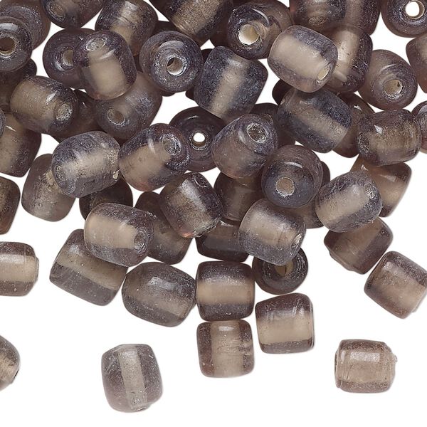 Bead, lampworked glass, translucent blue-grey, 6mm drum. Sold per 2-ounce pkg, approximately 165 beads. image number 0