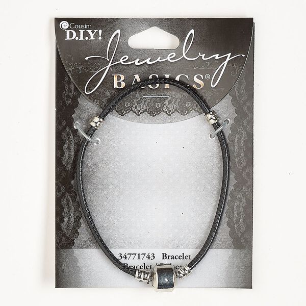 Bracelet, silver-finished brass, 9.5mm, 7-1/2 inches with snap clasp. Sold individually. image number 0
