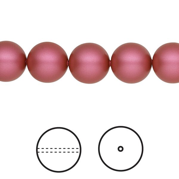 Pearl 25pk mulberry pink, Crystal Passions® 10mm round 5810 image number 0
