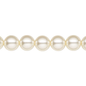 Pearl 25pk light creamrose, Preciosa Czech crystal 8mm round