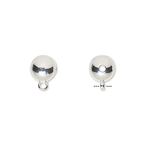 Bead, silver-finished "pewter" (zinc-based alloy), 8mm round with closed loop. Sold per pkg of 10. image number 0