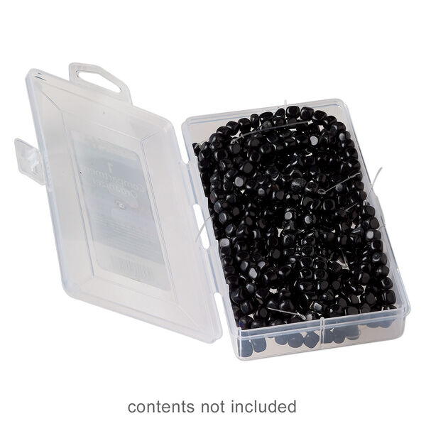 Organizer box, The Beadery®, 1pkg1, plastic, clear, 6-3/8 x 3-5/8 x 1 inches with 1 fixed compartment (2179). image number 2