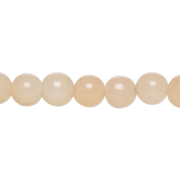 Peach quartz 1pkg1, round bead natural, 15 inch 8mm image number 0