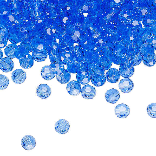 Bead 144pk sapphire, Preciosa Czech crystal 4mm round image number 0