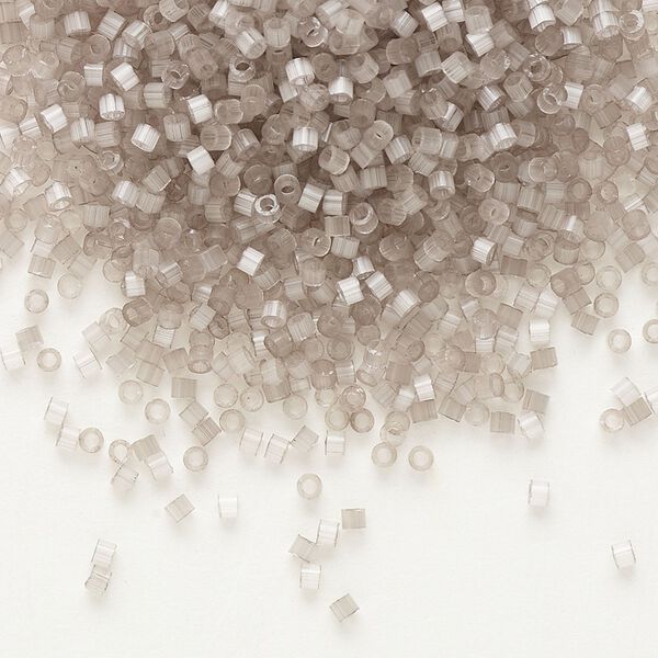 Seed bead, Delica&reg;, glass, pkg/7.5g, #11 round, opaque silk glass enamel grey (DB-0827). image number 0