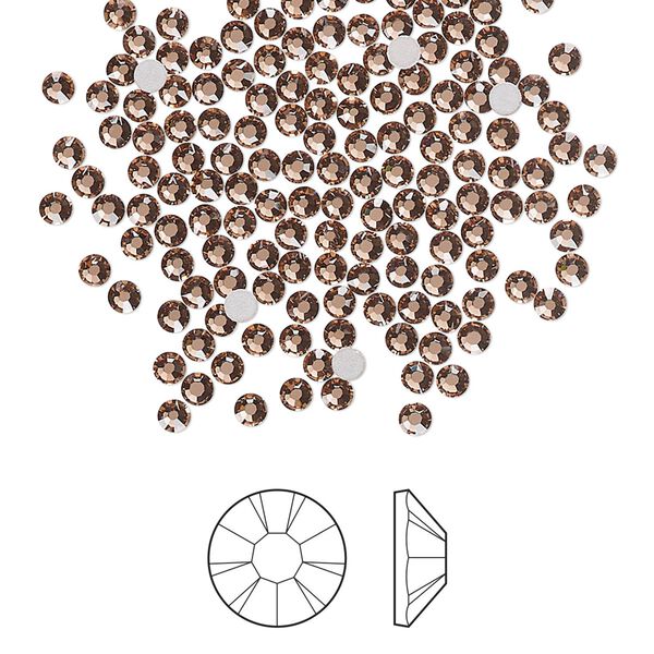 Flat back 1pkg144, dusty rose foil back Preciosa MAXIMA Czech crystal rhinestone 2.1-2.3mm chaton rose round SS7 image number 0