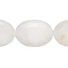 Malaysia "jade" 1pkg1, faceted puffed oval bead white natural, 15 inch 25x18mm image number 0