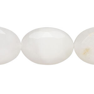 Malaysia "jade" 1pkg1, faceted puffed oval bead white natural, 15 inch 25x18mm