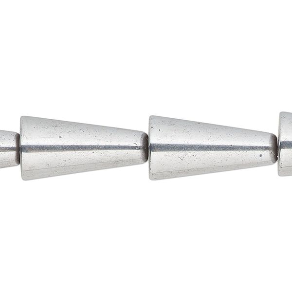 Hemalyke™ 1pkg1, silver-finished cone bead 15 inch 20x10mm image number 0