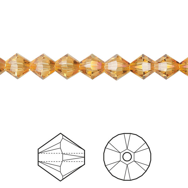 Bead 1pkg24 dark orange (HICT), Crystal Passions® 6mm bicone 5328 image number 0