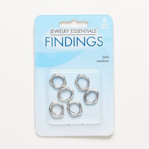 Component, antiqued silver-finished "pewter" (zinc-based alloy), 15x13mm open freeform oval with rope design. Sold per pkg of 6.