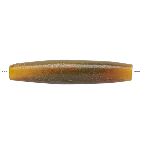Bead, horn (dyed), golden, 38x6mm-38x8mm hand-cut hairpipe, Mohs hardness 2-1/2. Sold per pkg of 24. image number 0
