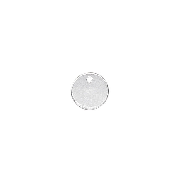 Drop, sterling silver, 9mm flat round. Sold per pkg of 4. image number 0