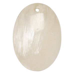 Golden selenite 1pkg1, hand-cut flat back puffed oval drop 38x28mm-40x30mm