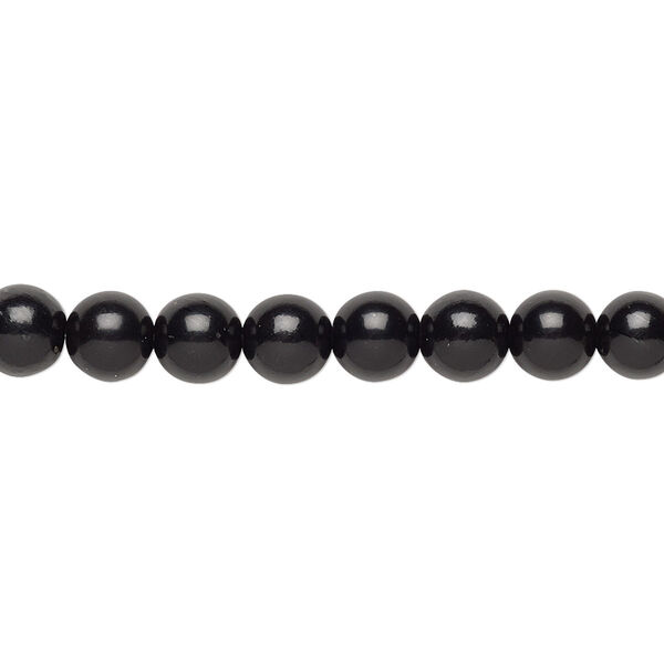 Jet 1pkg1, round bead natural B grade, 15.5-16 inch 6mm image number 0