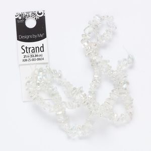 Bead, glass, clear AB, small to large chip with 0.4mm hole. Sold per 21-inch strand.