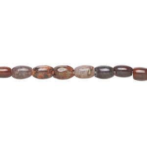 Multi-jasper 1pkg1, oval bead natural, 15 inch 5x4mm-7x4mm