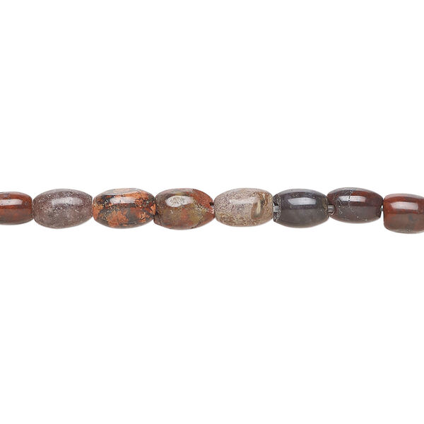 Multi-jasper 1pkg1, oval bead natural, 15 inch 5x4mm-7x4mm image number 0
