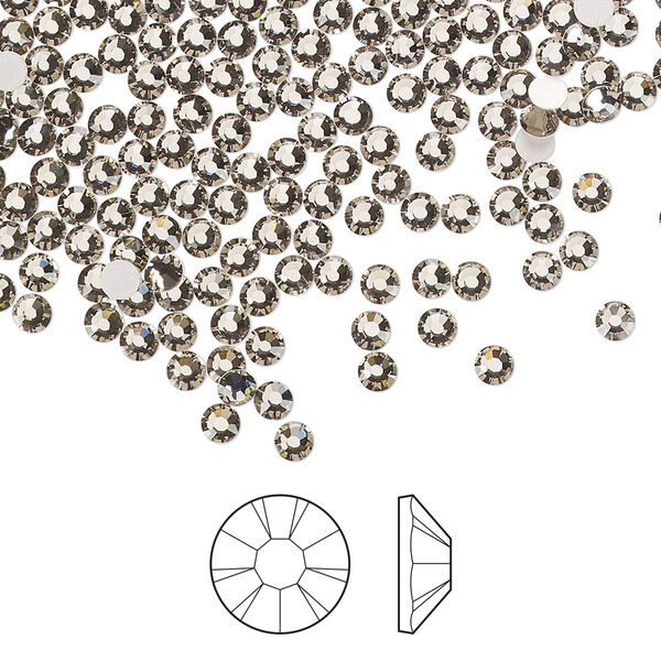 Flat back 1440pk black diamond foil back, Preciosa MAXIMA Czech crystal rhinestone 2.5-2.7mm chaton rose round SS9 image number 0