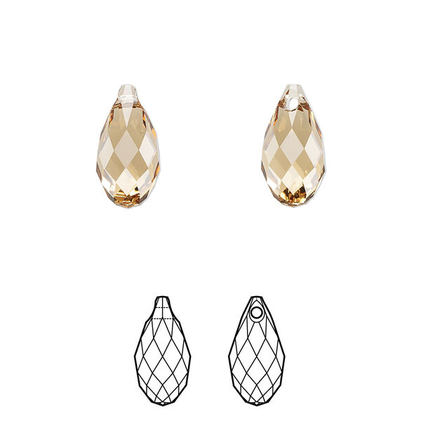 Briolette 24pk light Colorado topaz, Crystal Passions® 13x6.5mm pendant drop 6010 image number 0