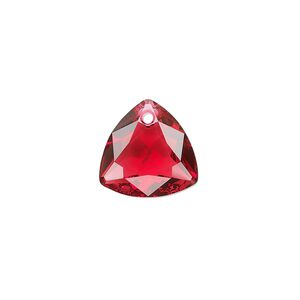 Drop 24pk scarlet, Swarovski® 14.5mm pendant trilliant cut 6434