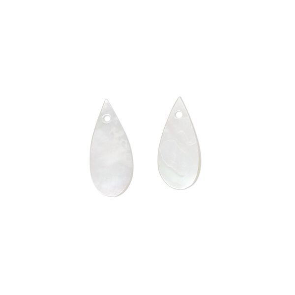 Drop, gold lip shell (natural), 14x6mm hand-cut top-drilled teardrop, Mohs hardness 3-1/2. Sold per pkg of 2. image number 0