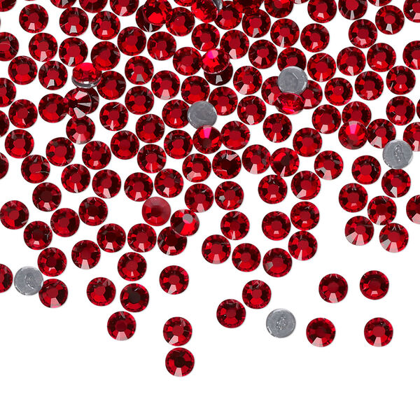 Flat back, Dance With Me™ crystal hotfix rhinestone, light Siam, foil back, 3-3.2mm rose, SS12. Sold per pkg of 144 (1 gross). image number 0
