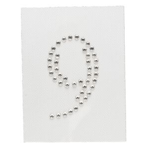 Iron-on transfer 1pk crystal clear, Preciosa Czech crystal 33.5x20.5mm "9"
