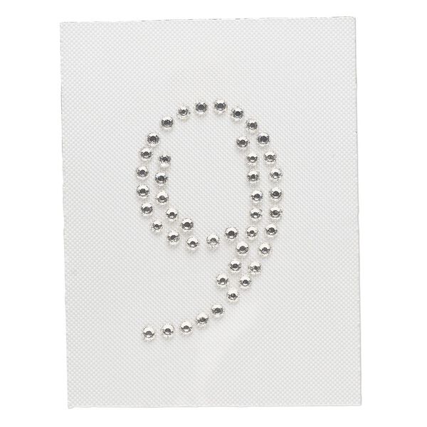 Iron-on transfer 1pk crystal clear, Preciosa Czech crystal 33.5x20.5mm "9" image number 0