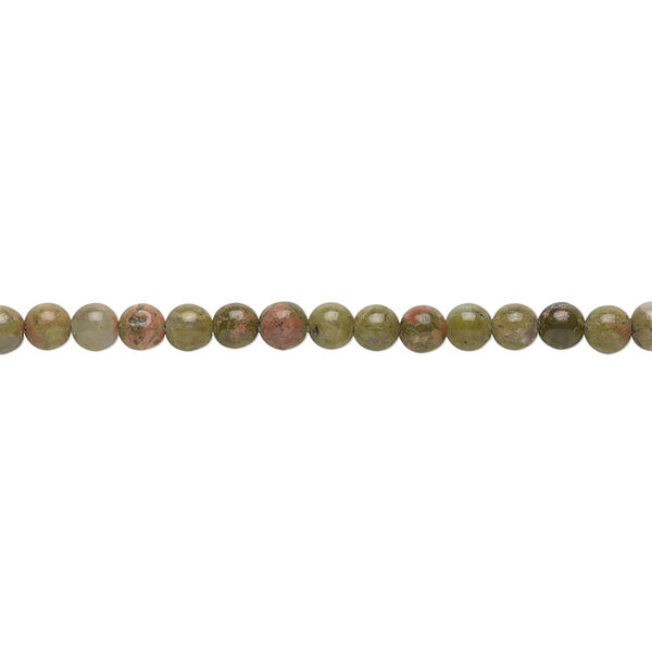 Bead, unakite (natural), 3mm round, B grade, Mohs hardness 6 to 7. Sold per 15-1/2" to 16" strand. image number 0