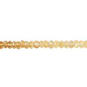 Citrine 1pkg1, hand-cut faceted rondelle bead 15.5-16 inch 3x2mm-4x3mm