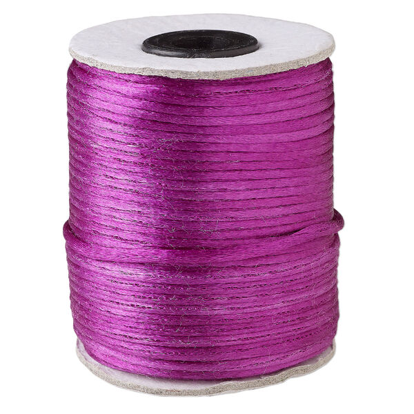 Cord, Satinique™, satin, violet, 2mm. Sold per 200-foot spool. image number 0