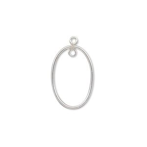 Drop, sterling silver-filled, 19x13mm open oval with loop. Sold per pkg of 2.