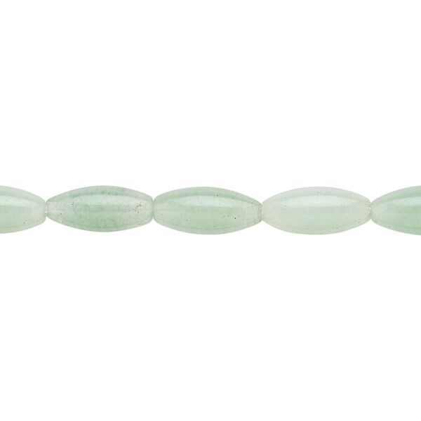 Bead 1pkg1 green aventurine, 12x5mm oval B grade, 15.5-16 inch natural light to medium image number 0