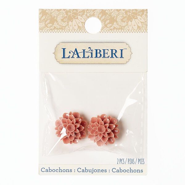 Embellishment, Laliberi™, acrylic, dark pink, 20mm flower with flat back. Sold per pkg of 2. image number 0