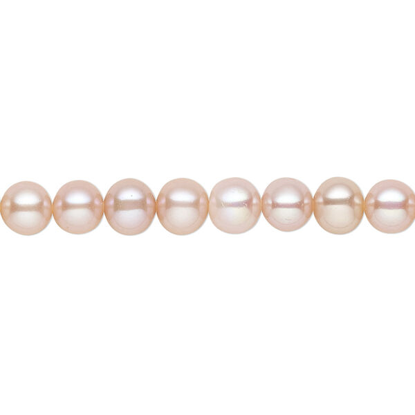Pearl, cultured freshwater (natural), mauve, 5-6mm semi-round with 0.4mm hole, C grade, Mohs hardness 2-1/2 to 4. Sold per 15-1/2" to 16" strand. image number 0