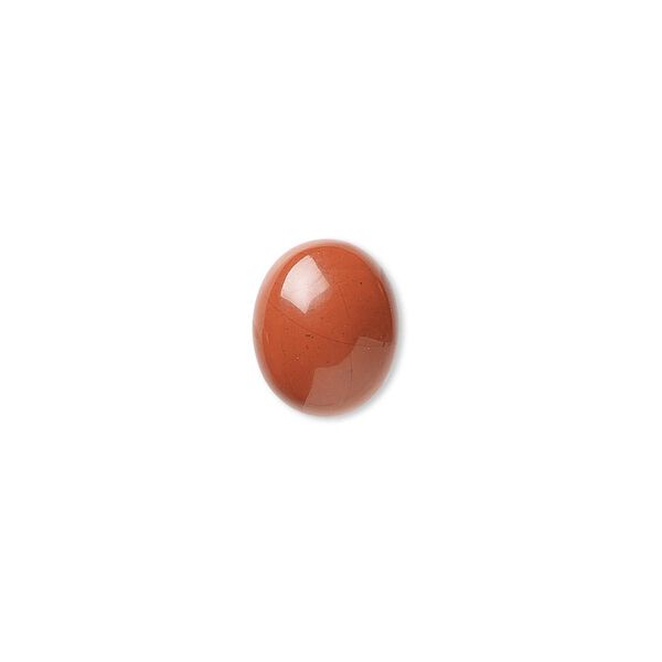 Cabochon, red jasper (natural), 12x10mm calibrated oval, B grade, Mohs hardness 6-1/2 to 7. Sold per pkg of 10. image number 0
