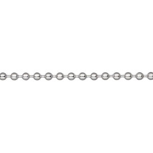 Chain 1pkg1 ball, 2.4mm, stainless steel 50 foot unfinished