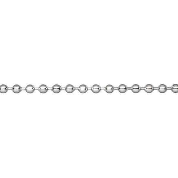 Chain 1pkg1 ball, 2.4mm, stainless steel 50 foot unfinished image number 0