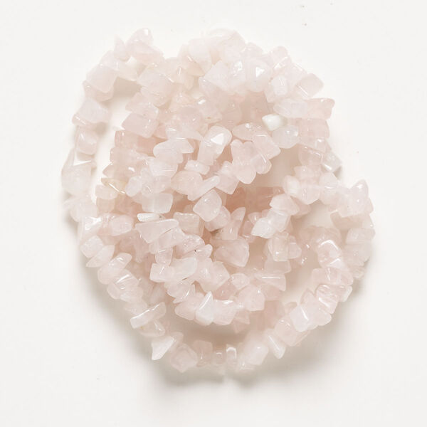 Rose quartz 1pkg1, chip bead C grade, 32 inch small to large image number 0