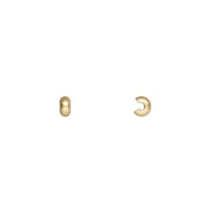 Crimp cover, gold-plated brass with satin finish, 3mm round. Sold per pkg of 10.