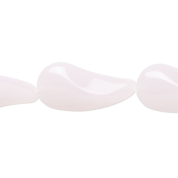 Bead, glass, translucent light pink, 21x12mm paisley. Sold per 14-inch strand, approximately 15 beads. image number 0