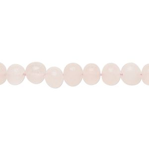 Rose quartz 1pkg1, hand-cut rondelle / round bead natural 14 inch 7x5mm / 6-7mm