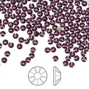 Flat back 144pk amethyst foil back, Preciosa MAXIMA Czech crystal hotfix rhinestone 2.7-2.9mm chaton rose round SS10
