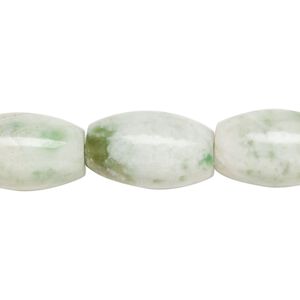 Green spotted jasper 1pkg1, barrel bead natural 15 inch 18x11mm