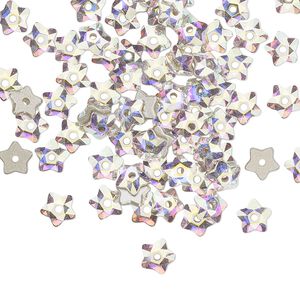 Bead 720pk crystal AB foil back, Swarovski® 5mm star flower 3754
